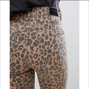 Bershka Skinny high waisted Leopard Jeans  26 ASOS